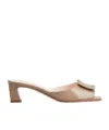 Roger Vivier Trompette Buckle High-heeled Sandals In Brown