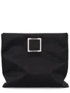Roger Vivier Trompette Clutch Bag In Black