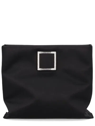 Roger Vivier Trompette Clutch Bag In Black