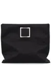 Roger Vivier Trompette Clutch Bag In Black