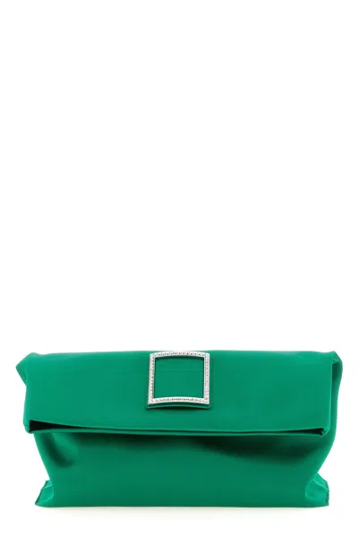 Roger Vivier 'trompette' Clutch In Green