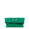 Roger Vivier Trompette Chain Strap Clutch Rectangular Buckle In Green