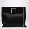 Roger Vivier Trompette Satin Clutch Bag In Black