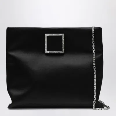 ROGER VIVIER ROGER VIVIER TROMPETTE CLUTCH IN BLACK SATIN