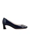 Roger Vivier Belle Vivier Patent Pumps With Metal Buckle In Black