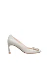 Roger Vivier Trompette Flared Heels In White