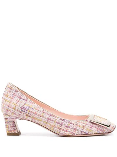 Roger Vivier Trompette Knitted Pumps In Pink