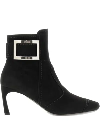 Roger Vivier Trompette Leather Boots In Black