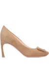 Roger Vivier Trompette Covered Buckle Dec 70 In Brown