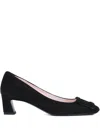 Roger Vivier Belle Vivier Black Suede Décolletés In Multi
