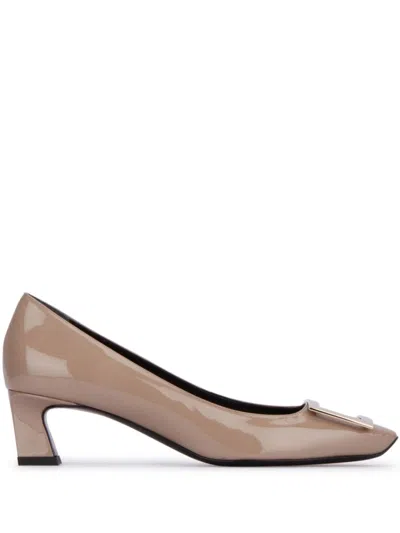 Roger Vivier Woman Pumps Taupe Size 12 Leather In Multi