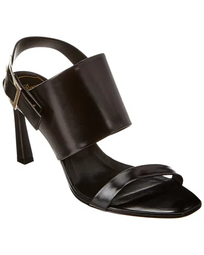 Roger Vivier Trompette Leather Sandal In Black