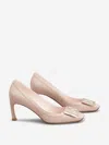 Roger Vivier Trompette Woven-detailed Leather Pumps In Metal And Leather Buckle Closure