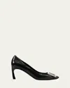 Roger Vivier Belle Vivier Trompette 70 Patent-leather Pumps In Black