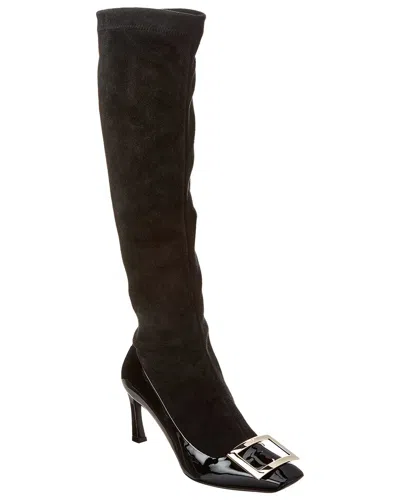 Roger Vivier Trompette Patent Boot In Black