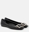 Roger Vivier Trompette Bellerine Glossed-leather Ballet Flats In Black