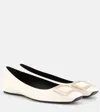 Roger Vivier Trompette Patent Leather Ballet Flats In White