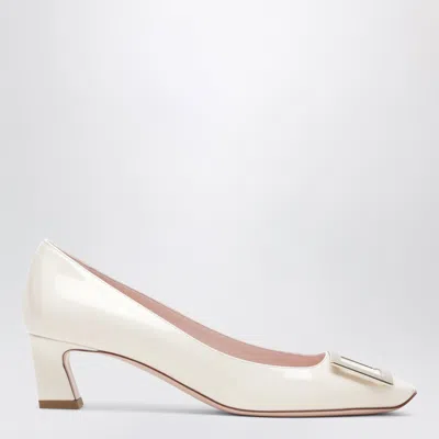 Roger Vivier Trompette Patent Leather Pumps In White