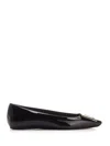 Roger Vivier Trompette Bellerine Glossed-leather Ballet Flats In Black