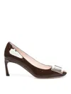 Roger Vivier 70mm Trompette Patent Leather Pumps In Brown