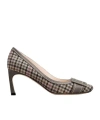 Roger Vivier Trompette Pumps In Fabric In Gray