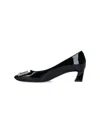 Roger Vivier Trompette Pumps In Patent Leather With Metal Buckle In Black