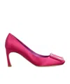 Roger Vivier Trompette Pumps In Satin In Purple