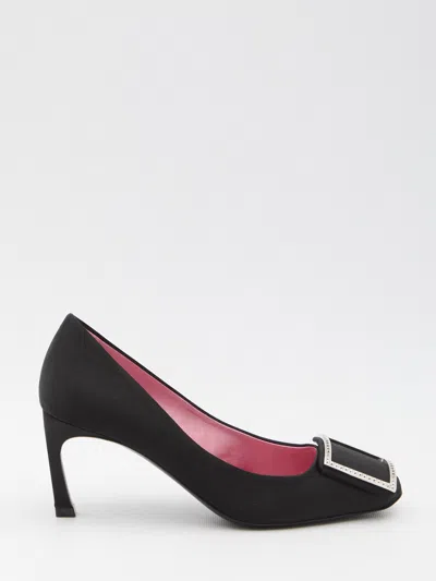 Roger Vivier Trompette Satin Pumps In Black