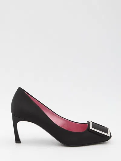Roger Vivier Trompette 70 Pumps In Satin In Black