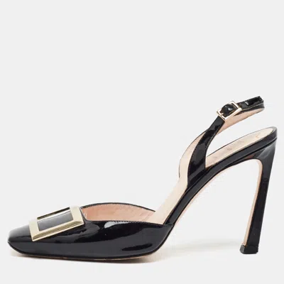 Pre-owned Roger Vivier Trompette Size 38 Black Patent Leather Pumps