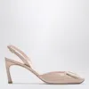 Roger Vivier Trompette Slingback In Collant Coloured Patent Leather In Beige