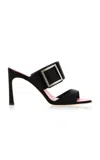 Roger Vivier Trompette Strass Strap Mule 85 In Black