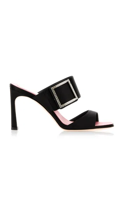 Roger Vivier Trompette Strass Strap Mule 85 In Black