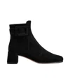 Roger Vivier Trs Vivier Suede Ankle Boots In Black
