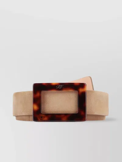 ROGER VIVIER TURTLE BUCKLE SUEDE FINISH ADJUSTABLE BELT