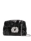 Roger Vivier Tweed Clutch In Black