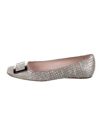 Pre-owned Roger Vivier Tweed Printed Ballet Flats