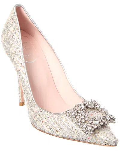 Roger Vivier Tweed Pump In Silver