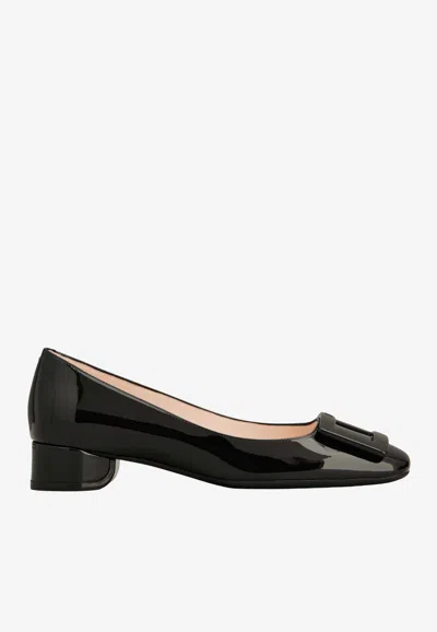 Roger Vivier U Look Ballet Flats In Patent Leather In Black