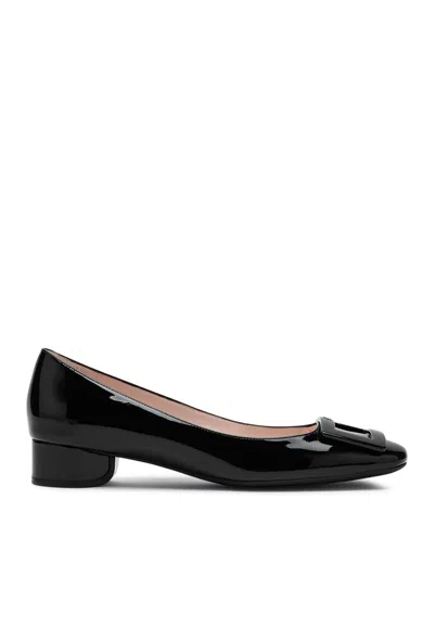 Roger Vivier U Look Patent Leather Ballet Flats In Black