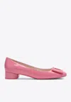 Roger Vivier U Look Patent Leather Ballet Flats In Pink