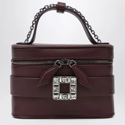 Roger Vivier Vanity Bag Bordeaux With Rhinestone Buckle In Red