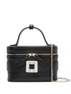 Roger Vivier Vanity Micro Bag With Crystal Buckle In Black