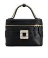 Roger Vivier Vanity Leather Micro Bag In Black