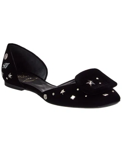 Roger Vivier Velvet Ballet Flat In Black