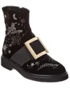 Roger Vivier Velvet Boot In Black