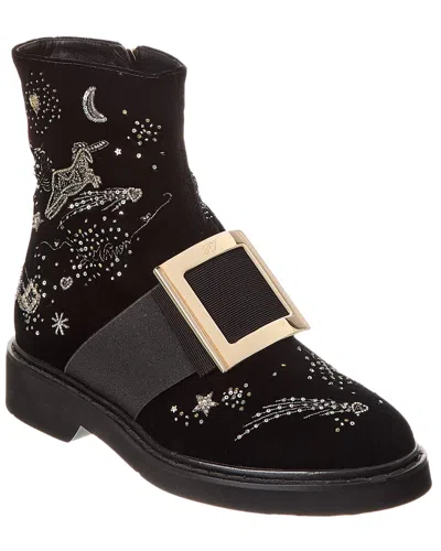 Roger Vivier Velvet Boot In Black