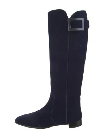 Pre-owned Roger Vivier Velvet Boots In Blue
