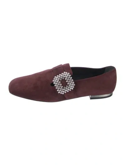 Pre-owned Roger Vivier Velvet Crystal Embellishments Loafers In Multi