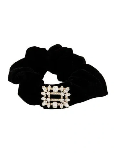 Pre-owned Roger Vivier Velvet Scrunchie In Black